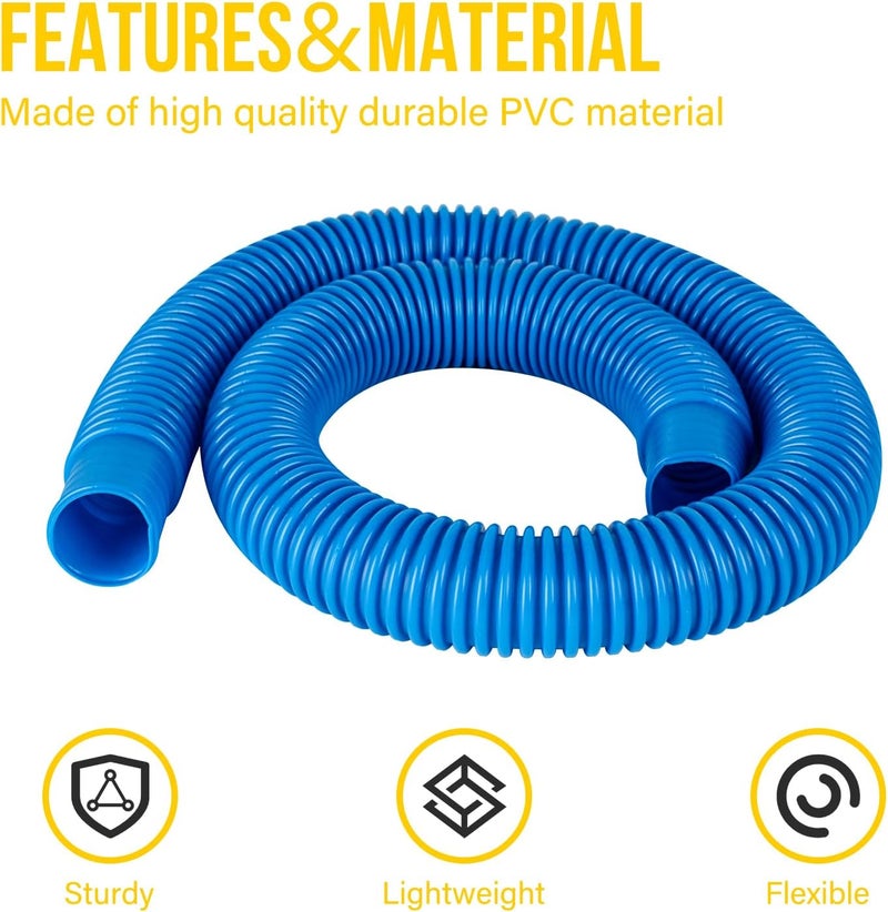 BEWAVE Pool Hose for Above Ground Pools, 3 PACK 1.25" Pool Filter Hoses Accessory Pool Pump Replacement 41 Inch Long with Clamps - Image 2